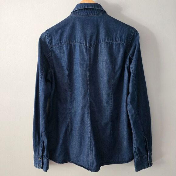 G-Star Raw Tacoma Classic Tapered Covered Snap Closure Denim Shirt Size M - Picture 7 of 7